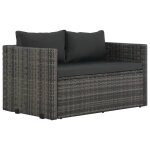Vidaxl mobilier  dner de jardin 3pcs et coussins rsine tresse gris