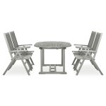 Vidaxl mobilier � d�ner de jardin 5 pcs bois d'acacia massif gris