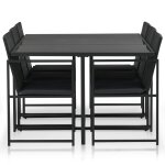 Vidaxl mobilier � d�ner de jardin 7pcs et coussins r�sine tress�e noir