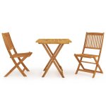 Vidaxl mobilier  dner de jardin pliable 3 pcs bois d'acacia solide
