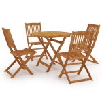 Vidaxl mobilier  dner de jardin pliable 5 pcs bois d'acacia solide