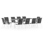 Vidaxl mobilier de salle � manger d'ext�rieur 11 pcs acier noir