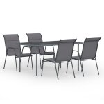Vidaxl mobilier de salle  manger d'extrieur 5 pcs acier anthracite