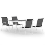 Vidaxl mobilier de salle  manger d'extrieur 5 pcs acier noir