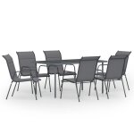 Vidaxl mobilier de salle  manger d'extrieur 7 pcs acier anthracite