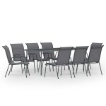 Vidaxl mobilier de salle  manger d'extrieur 9 pcs acier anthracite