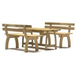 Vidaxl mobilier de salle  manger de jardin 3 pcs bois de pin imprgn