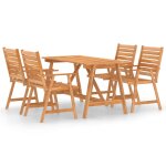 Vidaxl mobilier de salle  manger de jardin 5 pcs bois d'acacia solide