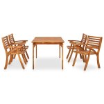 Vidaxl mobilier de salle � manger de jardin 5 pcs bois d'acacia solide