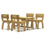 Vidaxl mobilier de salle  manger de jardin 5 pcs bois de pin imprgn