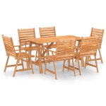 Vidaxl mobilier de salle  manger de jardin 7 pcs bois d'acacia solide