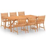 Vidaxl mobilier de salle � manger de jardin 7 pcs bois d'acacia solide
