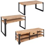Vidaxl mobilier de salon 3 pi�ces bois d'acacia massif