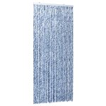 Vidaxl moustiquaire bleu blanc et argent 100x220 cm chenille