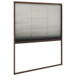 Vidaxl moustiquaire plisse pour fentre aluminium marron 120x160 cm