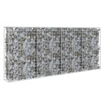 Vidaxl mur � gabion avec couvercles acier galvanis� 200 x 20 x 85 cm