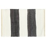 Vidaxl napperons 4 pcs chindi bande anthracite et blanc 30 x 45 cm Vidaxl napperons 4 pcs chindi bande anthracite et blanc 30 x 45 cm