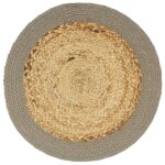 Vidaxl napperons 4 pcs naturel et gris 38 cm jute et coton Vidaxl napperons 4 pcs naturel et gris 38 cm jute et coton