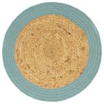 Vidaxl napperons 4 pcs naturel et vert 38 cm jute et coton