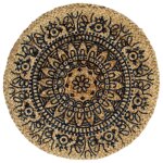 Vidaxl napperons 6 pcs bleu fonc 38 cm rond jute