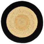 Vidaxl napperons 6 pcs naturel et noir 38 cm jute et coton Vidaxl napperons 6 pcs naturel et noir 38 cm jute et coton