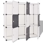 Vidaxl organisateur de rangement cube avec 9 compartiments noir / blanc