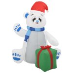 Vidaxl ours polaire gonflable de nol  led pour int / ext 2, 4 m