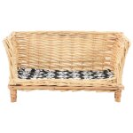 Vidaxl panier pour chiens avec coussin 50x33x30 cm saule naturel