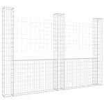 Vidaxl panier de gabion en forme de u avec 3 poteaux fer 260x20x200 cm