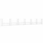Vidaxl panier de gabion en forme de u avec 7 poteaux fer 740x20x100 cm