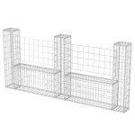 Vidaxl panier de gabion en forme de u acier galvanis 240x20x100 cm