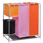 Vidaxl paniers à linge à 3 sections 2 pcs avec un bac de lavage Vidaxl paniers à linge à 3 sections 2 pcs avec un bac de lavage