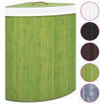 Vidaxl panier � linge d'angle bambou vert 60 l