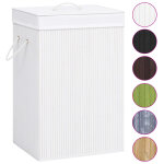 Vidaxl panier  linge bambou blanc