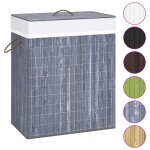 Vidaxl panier  linge bambou gris 100 l