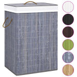 Vidaxl panier  linge bambou gris