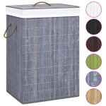 Vidaxl panier  linge bambou gris 72 l