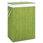 Vidaxl panier  linge bambou vert 72 l