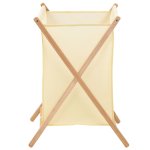 Vidaxl panier  linge bois de cdre et textile beige 42 x 41 x 64 cm