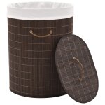 Vidaxl panier  linge ovale bambou marron fonc