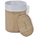 Vidaxl panier  linge ovale bambou naturel