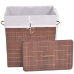 Vidaxl panier  linge rectangulaire bambou marron