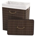 Vidaxl panier  linge rectangulaire bambou marron fonc