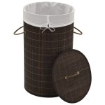 Vidaxl panier  linge rond en bambou marron fonc