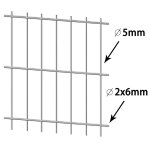 Vidaxl panneau de clture de jardin 2d 2, 008x0, 83 m argent