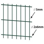 Vidaxl panneaux de clture de jardin 2d 2, 008x1, 43 m 8 m total vert