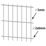 Vidaxl panneau de clture de jardin 2d 2, 008x1, 83 m argent