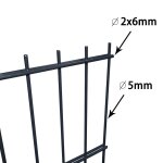 Vidaxl panneau de clture de jardin 2d 2, 008x2, 03 m gris