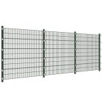 Vidaxl panneau de clture avec poteaux 6 x 2 m vert