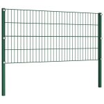 Vidaxl panneau de clture avec poteaux fer 1, 7 x 0, 8 m vert
